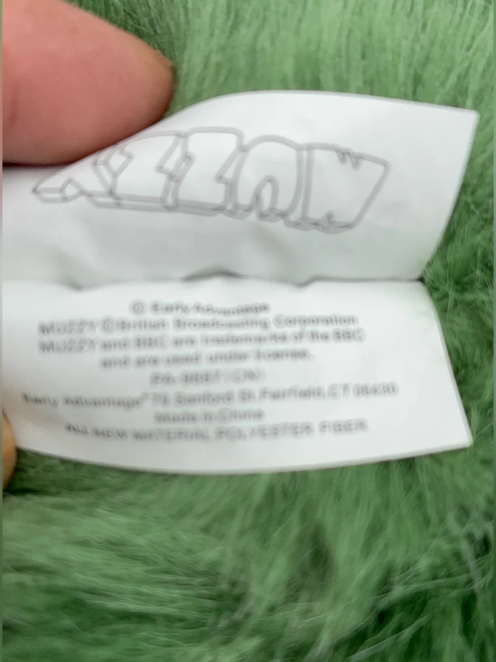 VTG Muzzy Green Monster Plush Stuffed  Toy 12in BBC Language Learning 90’s